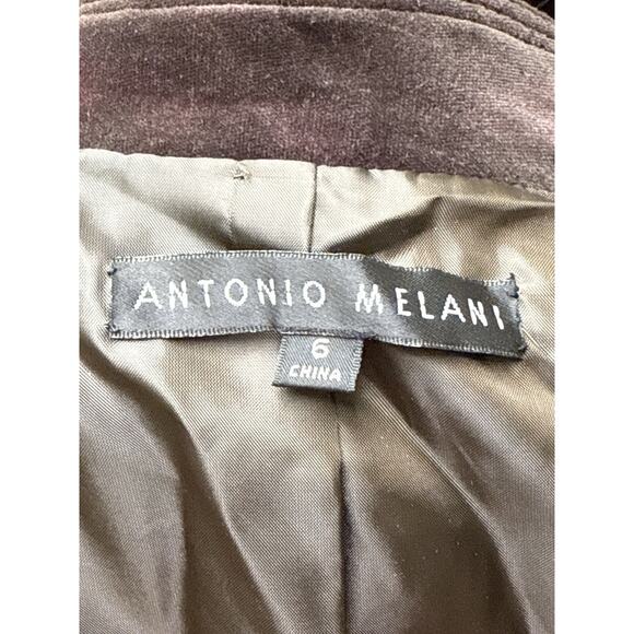 Antonio Melani Velvet Jacket Black Sz 6 Hook Eye Closure Peplum Victorian Style - Picture 5 of 7